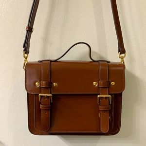 Brown leather Satchels crossbody bag